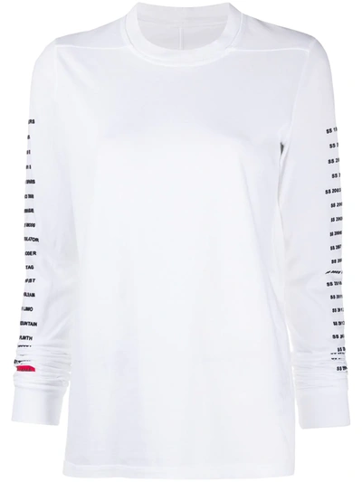 Rick Owens Drkshdw Multi-logo Print T-shirt In White