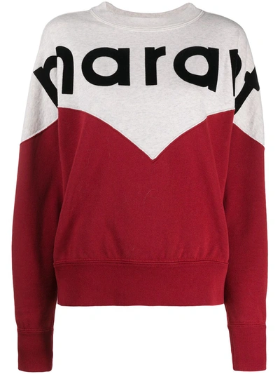 Isabel Marant Étoile Houston Oversized Colour-block Sweatshirt In Red