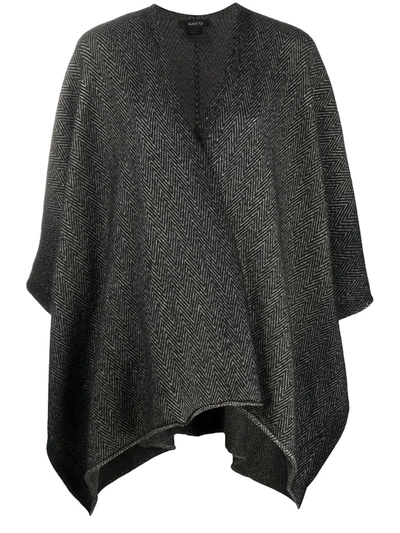 Avant Toi Wrap-front Patterned Cape In Grey