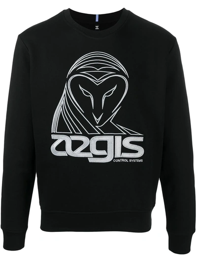 Mcq Swallow Embroidered Owl Sweatshirt In Black