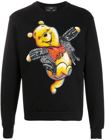 Domrebel Winnie The Pooh Print Sweatshirt In Black