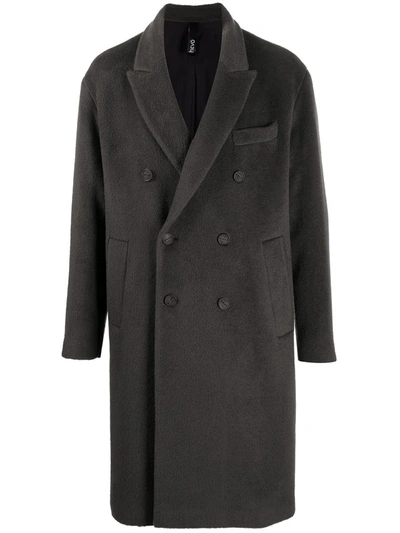 Hevo Double-breasted Mid-length Coat In Grey
