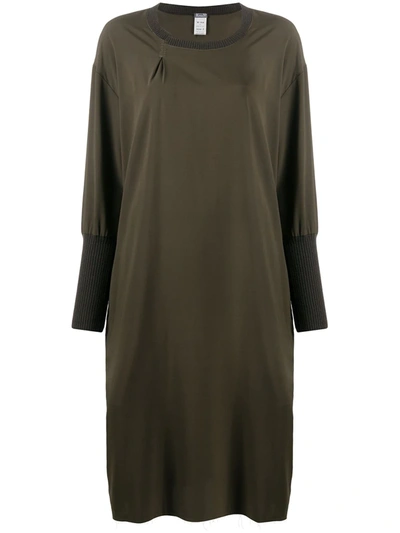 Kristensen Du Nord Loose Fit Dress With Fitted Cuffs In Green