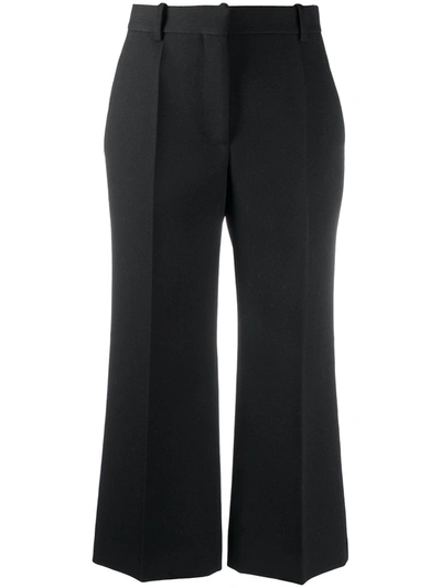 Victoria Beckham Cropped Flared Trousers In Black