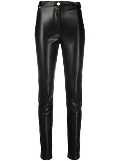 Patrizia Pepe Skinny Fit Faux Leather Trousers In Black
