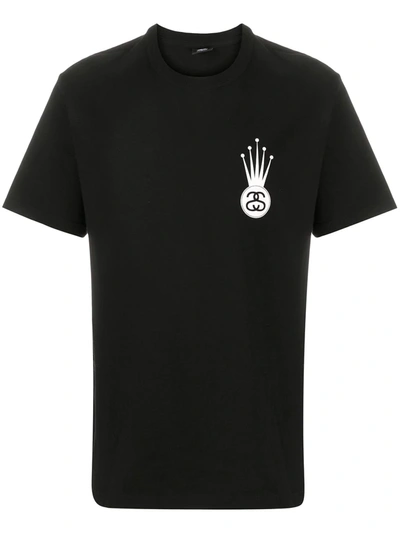 Stussy Crown Link Crew-neck T-shirt In Black