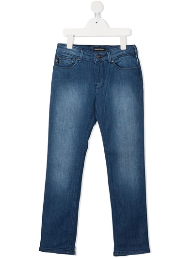 Emporio Armani Teen Straight-leg Jeans In Blue
