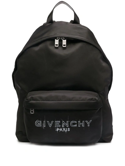 Givenchy Logo-embroidered Backpack In Black