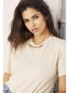 Lna Sophia Rib Tee- Bone