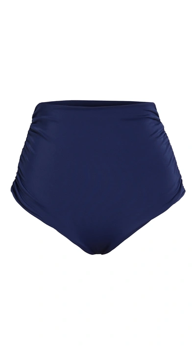 Juan De Dios Victoria Reversible Bikini Bottoms In Dark Blue