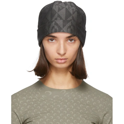 Marine Serre Black Diamond Moon Beanie In 0 Black