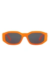 Versace Biggie 53mm Round Sunglasses In Orange/ Grey