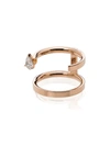 Repossi 18k Rose Gold Serti Sur Vide Two Row Diamond Ring