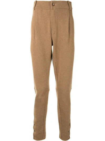 Dolce & Gabbana Pleat-detailing Wool Trousers In Brown