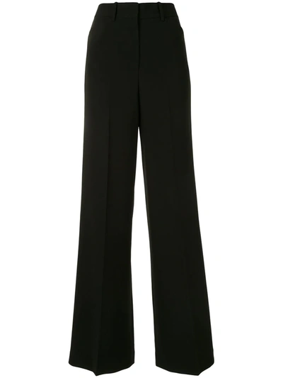 Theory High-waisted Wide Leg Trousers In Black