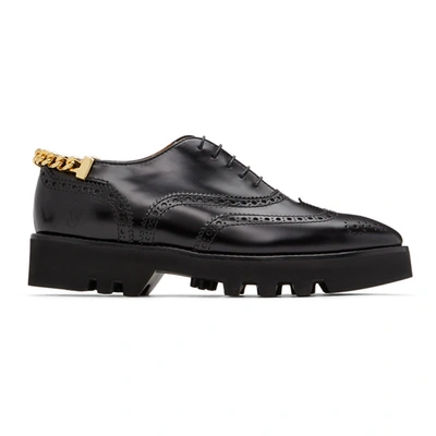 Jw Anderson Chain-detail Lug-sole Brogues In 999 Nero