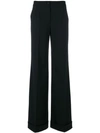 Dolce & Gabbana Stretch Wool-blend Flared Pants In Black