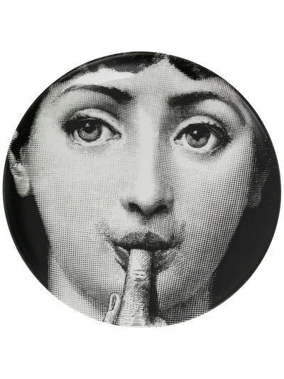Fornasetti Printed Face Plate In Black/white