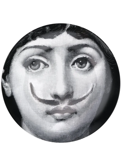 Fornasetti Lina Cavalieri-print Wall Plate In Black