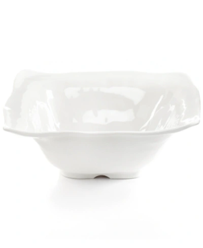 Q Squared White Ruffle Melamine Serving Bowl