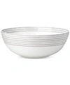 Kate Spade New York Charlotte Street Grey Serving Bowl In White