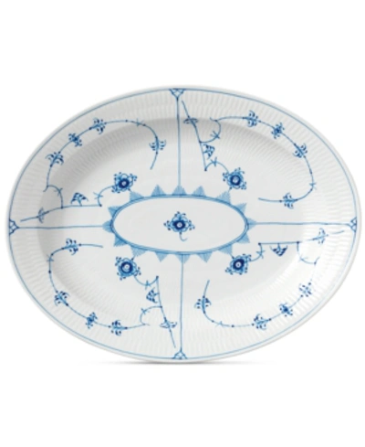Royal Copenhagen Blue Fluted Plain Large Oval Platter In Multi