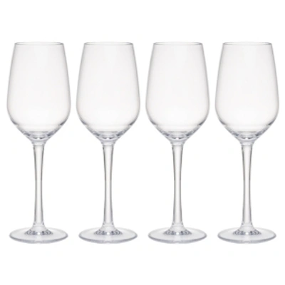 Q Squared Hudson 13 oz Tritan Acrylic 4-pc. White Wine Glass Set In Clear