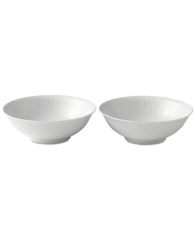 Royal Copenhagen White Fluted Cereal Bowls, Set Of 2 In Nocolor
