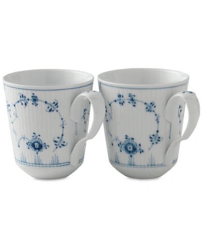 Royal Copenhagen Blue Fluted Mug, Set Of 2 In Multi