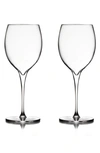 Nambe Vie Set Of Two Chardonnay Glasses In Clear