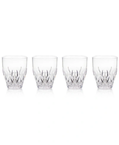 Q Squared Aurora Clear Stemless Wine Glasses, Set Of 4