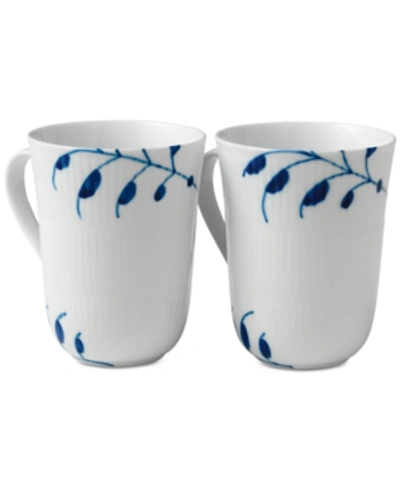 Royal Copenhagen Blue Fluted Mega Mugs, Set Of 2 In Multi