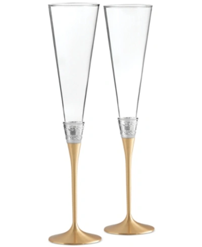 Vera Wang Wedgwood With Love Gold Toasting Flute Pair