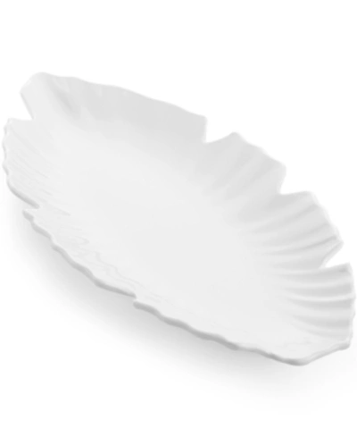 Q Squared Zen Melamine Small White Leaf Platter