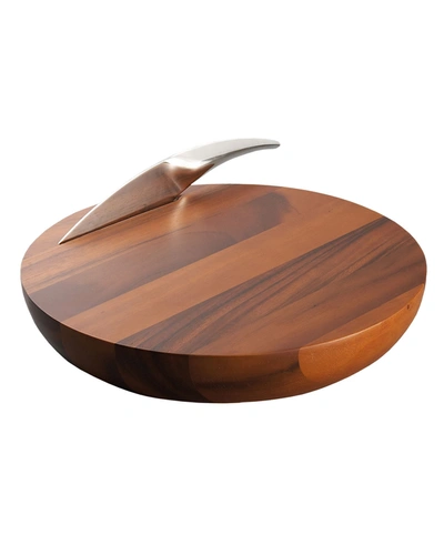 Nambe Harmony Cheese Board With Knife In Brown