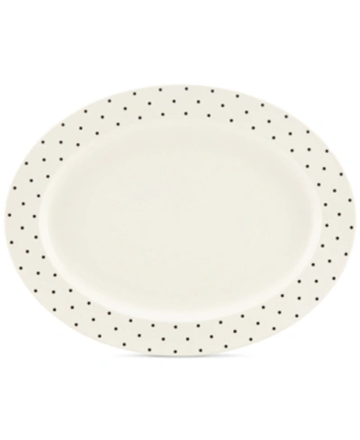 Kate Spade New York Larabee Dot Cream Collection Stoneware Serving Platter In White