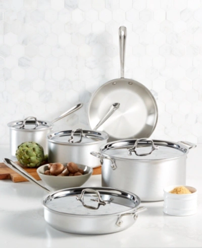 All-clad Master Chef 9-pc. Cookware Set, Created For Macy's In Silver