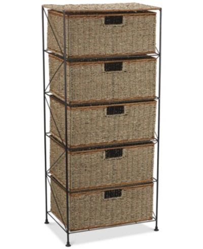 Household Essentials Seagrass 5 Drawer Storage Chest