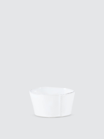 Vietri Lastra Collection Condiment Bowl In White