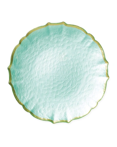Vietri Pastel Glass Collection Service Plate/charger In Aqua