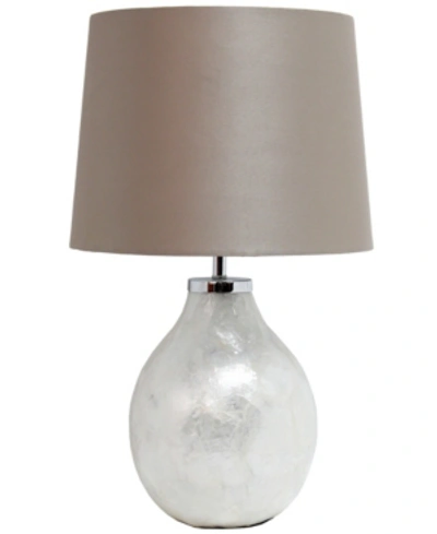 All The Rages Simple Designs 1 Light Pearl Table Lamp With Fabric Shade In Off-white