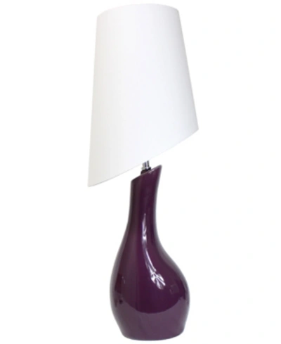 All The Rages Elegant Designs Curved Purple Ceramic Table Lamp With Asymmetrical White Shade