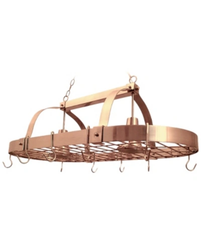 All The Rages Elegant Designs 2 Light Kitchen Pot Rack With Downlights In Copper
