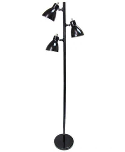 All The Rages Simple Designs Metal 3-light Tree Floor Lamp In Black