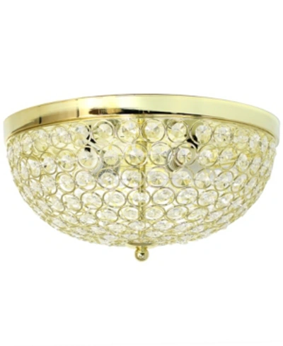 All The Rages Elegant Designs 2 Light Elipse Crystal Flush Mount Ceiling Light In Gold