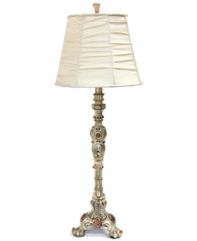 All The Rages Elegant Designs Antique Style Buffet Table Lamp With Cream Ruched Shade