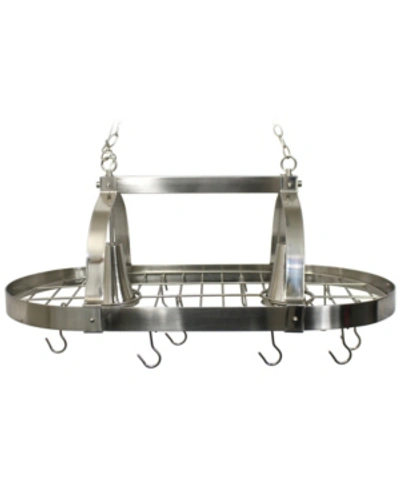 All The Rages Elegant Designs 2 Light Kitchen Pot Rack With Downlights In Silver