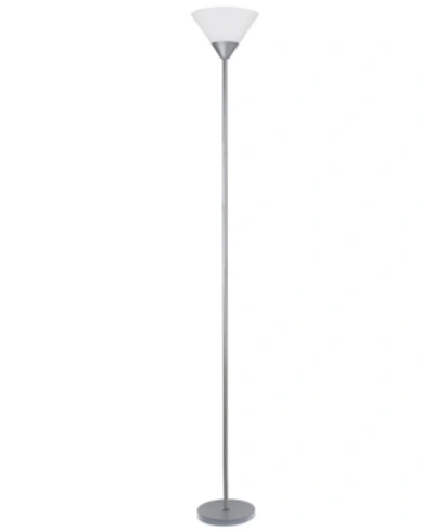 All The Rages Simple Designs 1 Light Stick Torchiere Floor Lamp In Silver