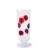 Vietri Drop Champagne Drinking Glass In Red