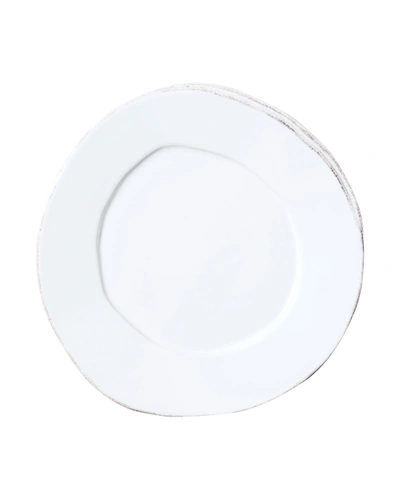 Vietri Lastra Collection Salad Plate In White